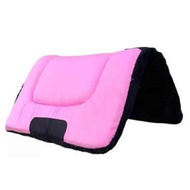 Imagem de Manta para Sela de Cavalo Acolchoada Xadrez – Protetor de Arreio com Espuma Alta Densidade e Feltro (ROSA)