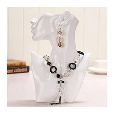 Imagem de Porta-joias Colares de Resina Suporte de Exibição Lateral Modelo Retrato Brinco Colar Suporte de Exibição para Joias Brincos Gargantilhas Pingentes e Colares Exibição de Joias (Cor: Branco)