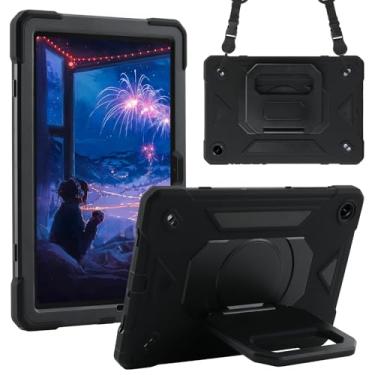 Imagem de EayCoul Capa para Samsung Galaxy Tab A11 Plus/A9 Plus de 11 polegadas, versão 2025/2024, à prova de choque, com suporte giratório/alça de ombro para crianças (preta, Samsung Galaxy Tab A11+ Plus/Tab