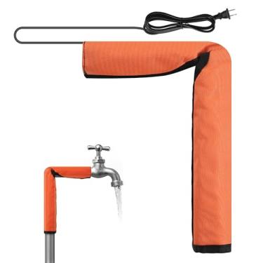 Imagem de Cobertor térmico de tubo de cotovelo 40,6 cm x 17,8 cm, serve para tubos de até 3,5 cm de diâmetro, fita térmica de cotovelo de 120 V para tubos de água, aquecedor de proteção contra congelamento de