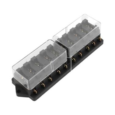 Imagem de Caixa De Fusíveis Automotiva 12V 24V Com 4/6/8/10/12 Vias E Fusíveis P