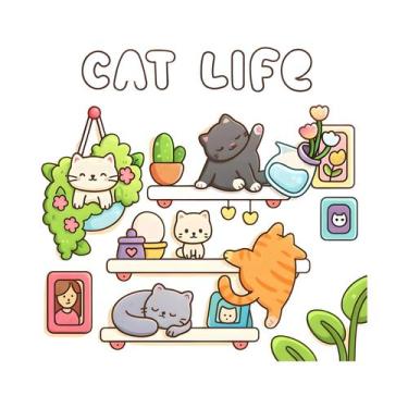 Imagem de Livro De Colorir Para Adultos Com Tema De Gatos: Presente Único Para R