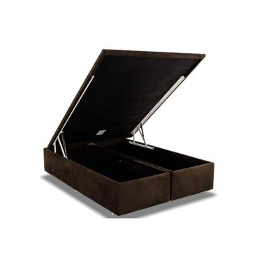 Imagem de Cama Box Baú King Universal Suede Brown (193x203x35) - Ortobom