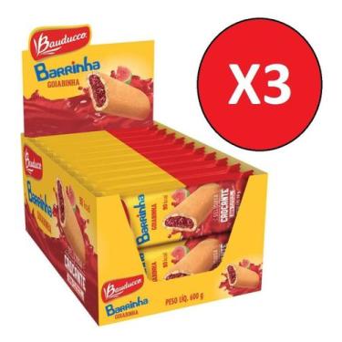 Imagem de Kit 3 Cxs Barrinha Goiabinha Bauducco Display C/20x30g=60un, Goiaba