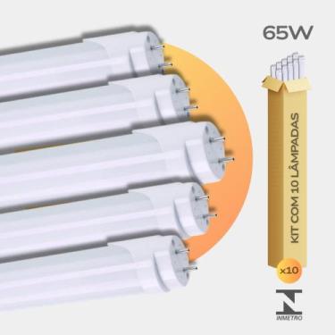 Imagem de Kit 10 Lâmpada Led Tubular T8 Ho 240cm 65w 6500k Ligação 1 Lado - Star