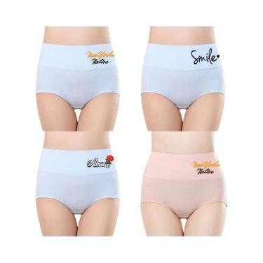 Imagem de Conjunto De Calcinhas De Algodão De Cintura Alta plus Size Para Mulher