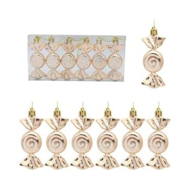 Imagem de Enfeites DIY De Natal Em Forma De Caramelo, 6 Peças Em Caixa, Decoraçõ