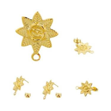 Imagem de Brincos De Aço Inoxidável Dourado 10-20pçs Base Para Brincos DIY Com C