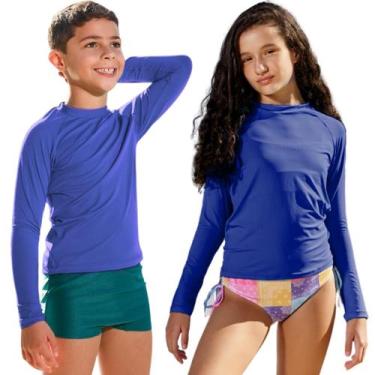 Imagem de Camisa Térmica Infantil Juvenil Proteção Solar Manga Longa Tecido Gela