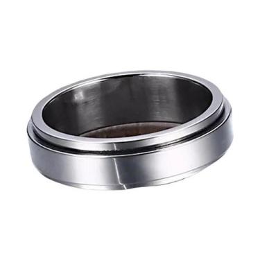 Imagem de Anel Giratório Masculino De Aço Inoxidável 6/8mm Com Runas Viking Para