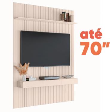 Imagem de Painel para TV até 70 Polegadas 1,80x2,40m Ripado com Nicho Arbo Off White edn