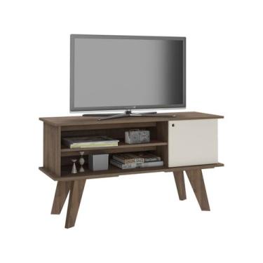 Imagem de Rack Frank Marrom e Off White 120 cm - Artely, Pinho e Off White