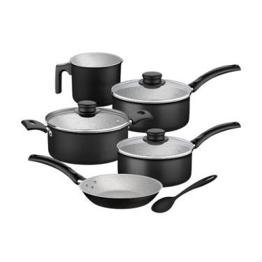 Imagem de Jogo De Panelas 6 Peças Turim Preta Antiaderente Tramontina