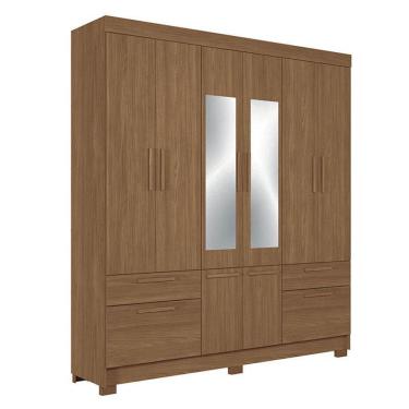 Imagem de Guarda Roupa Casal 8 portas Curitiba com espelho Jatobá - Santos Andirá
