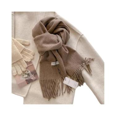 Imagem de Cachecol Feminino Longo De Caxemira Quente Para Inverno, 26 Cores, Xal