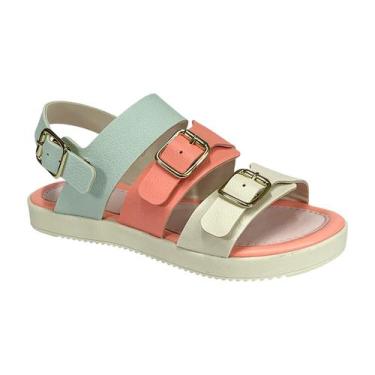 Imagem de Sandália Klin Infantil Lolinha 421042 Azul Acqua/Coral, Azul acqua, Co
