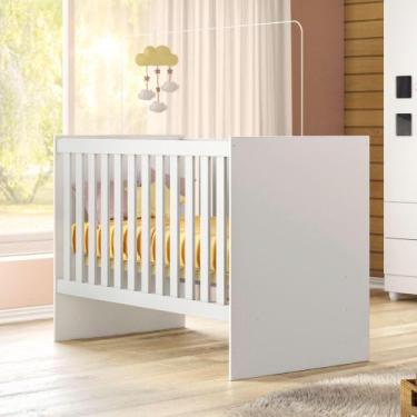 Imagem de Berço com Suporte Mosquiteiro 100% MDF Life Branco - Tigus Baby