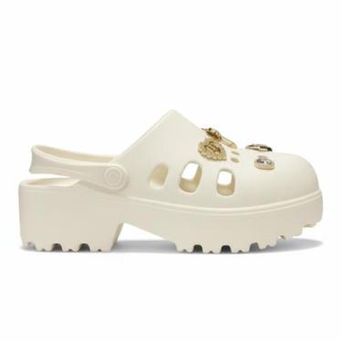 Imagem de Tamanco Moleca babuche Plataforma Tratorada Feminino, Branco off, 38