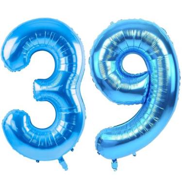 Imagem de Balão LVMOQIQIU Número 39 Azul de 40" em Folha