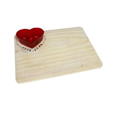 Imagem de Tábua de madeira com Pote Vermelho de acrílico 25,5X35cm - Zenir Disar