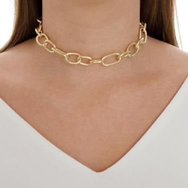Imagem de Colar com design de Elos folheado em ouro 18k - Joia Rara do Brasil 