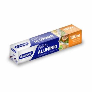 Imagem de Papel Alumínio 30cm X 100m Bobina Rolo Grande Para Alimentos - Bompack