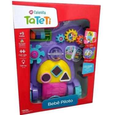 Imagem de Andador Didatico Bebe Piloto Tateti com LUZ e Som Roxo Calesita 0888