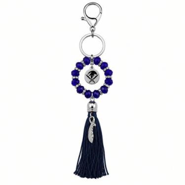 Imagem de Chaveiro Amuleto Cristais Orixá Ogum Azul Patakori Prateado - Balaio d