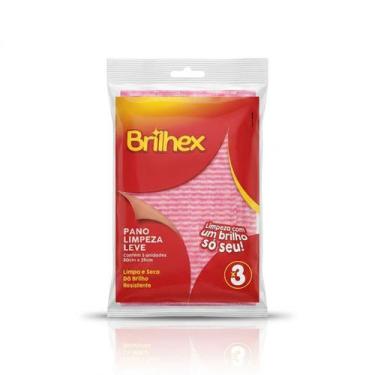 Imagem de Pano de Limpeza Brilhex Limpeza Leve 25x50cm 3 Unidades, Brilhex Pano 
