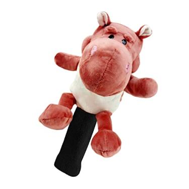 Imagem de shamjina Capa de cabeça para taco de golfe de pelúcia animal madeira capa de cabeça de substituição manga protetora engraçado para acessórios de, Hipopótamo vermelho