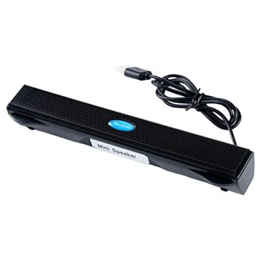 Imagem de Alto- de computador com fio USB, subwoofer, de som estéreo, mini barra de som, para computador portátil, PRETO