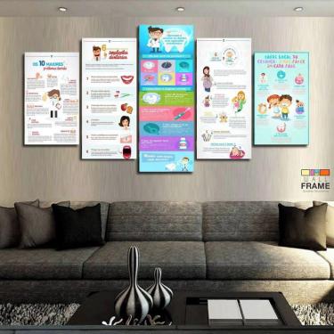 Imagem de Quadros Decorativos Dentista Info 63x130mt em Tecido