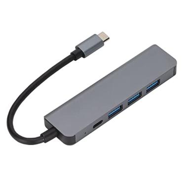 Imagem de Docking Station USB, 5 em 1 Material de liga de alumínio de ultra alta definição 5 em 1 USB C Hub Taxa de transferência de 5 Gbps para computador para telefone para tablet
