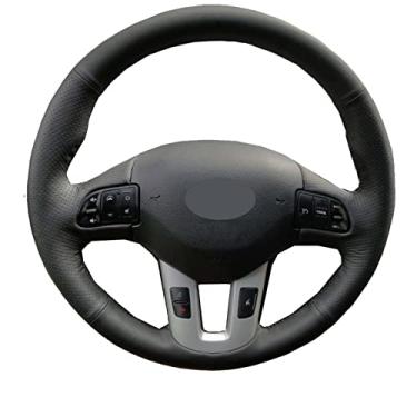 Imagem de MIVLA Capa de volante costurada à mão em couro, para Kia Sportage 3 2011-2014 Ceed Cee'd 2010-2012 Acessórios interiores automotivos