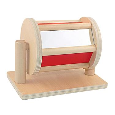 Imagem de Generic Tambor de Madeira para Bebês Sensoriais, 3 a 6 meses, com sino para desenvolvimento sensorial e motor, cores variadas