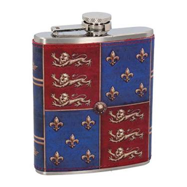 Imagem de Pacific Giftware cantil medieval portátil de aço inoxidável e quadril de poliuretano, capacidade de 200 ml