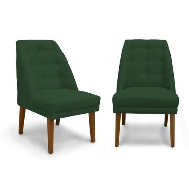 Imagem de Kit 2 Cadeiras De Jantar Paris Suede Verde - Meular Decor - Meu Lar De