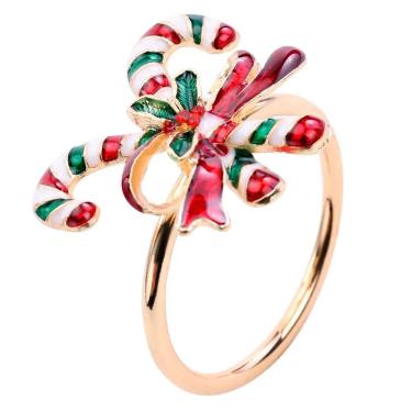 Imagem de Cj.4 Aneis Porta Guardanapo de Metal Candy Cane Colors 4cm