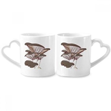 Imagem de Delicious Home Prato ilustração cogumelo casal porcelana conjunto de canecas cerâmica copo amante coração alça