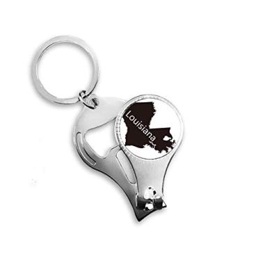 Imagem de Louisiana America USA mapa contorno alicate anel chaveiro abridor de garrafa cortador