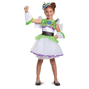 Imagem de Disguise Fantasia Infantil Feminina Buzz Tutu Toy Story 4 Deluxe, M (7-8) Branco