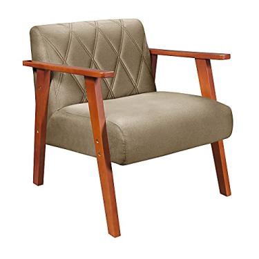 Imagem de Poltrona Decorativa Madri Em tecido Suede (Bege)