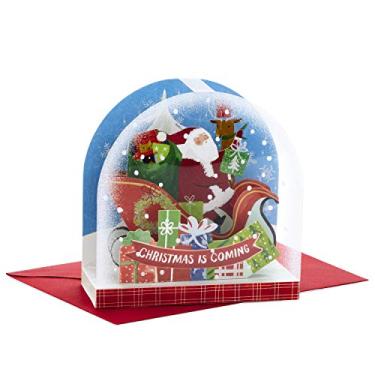 Imagem de Hallmark Globo de neve Pop Up com cartão de Natal da Paper Wonder (Santa Claus)