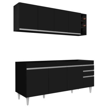 Imagem de Armário Nevada E Para Pia 180Cm Dallas Preto - Lumil