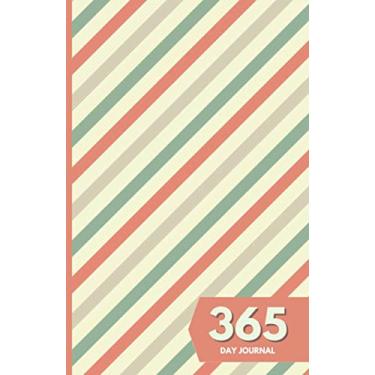 Imagem de 365 Day Journal: Unlined and Undated Daily Diary - 5.5in x 8.5in | Vintage Diagonal Stripes Cover: A whole year of daily journal ideal gift for friends and family