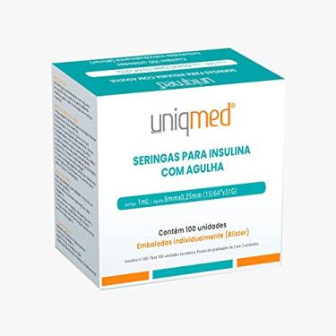 Imagem de KIT 300UN SERINGA PARA INSULINA UNIQMED 1,0ML 6X0,25MM 31G