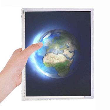 Imagem de Caderno Planeta Terra Azul Branco Folhas Soltas Diário Recarregável