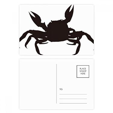 Imagem de Caranguejo preto Illastrate Marine Organism conjunto de cartão postal aniversário correspondência cartão de agradecimento
