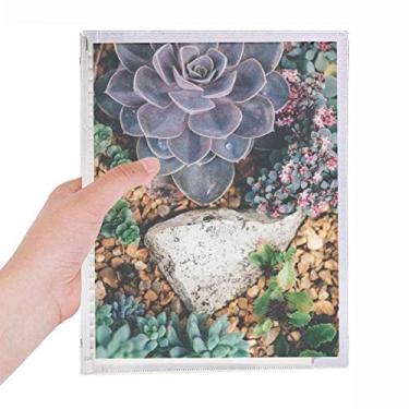 Imagem de Caderno Cenário da natureza com flor de pedra, diário de folhas soltas recarregável