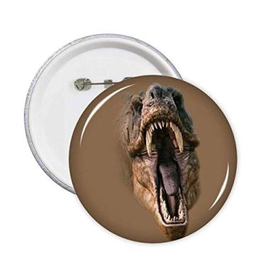 Imagem de Dinossauro Tiranossauro Rex abre os dentes da boca Broche Emblema Acessório Decoração 5 peças